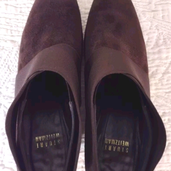 Stuart Weitzman Coban Suede Wedge Stretch Booties In Brown Size 6.5 - Picture 6 of 9